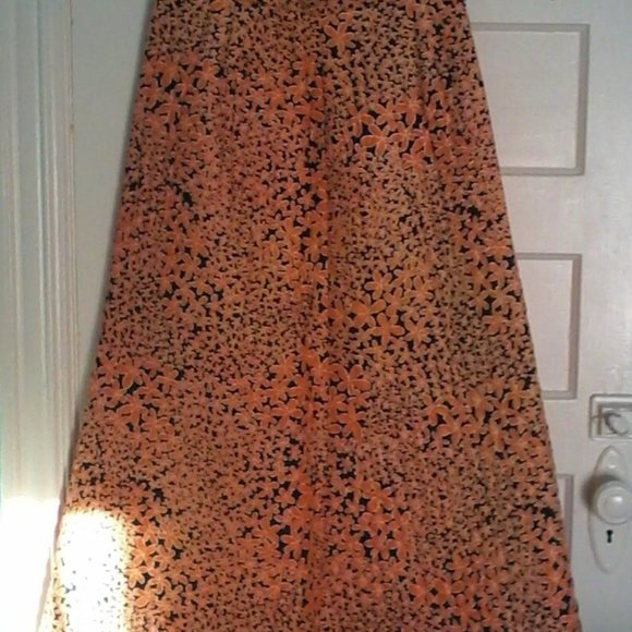 Groovy Vintage Kay Silver Orange Daisy Print Skirt - Picture 3 of 6